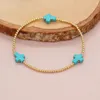 Link Bracelets Go2boho Original Design Cross European And American Ethnic Style Copper Bead Turquoise Couple Bracelet Wholesale