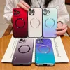 CASEiST Luxury Gradient 9H Tempered Glass Magntic Phone Case With Lens Protector Hybrid Color Glossy Back Mobile Cover Soft Bumper For iPhone 15 14 13 12 Pro Max Plus