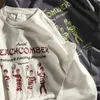 男性用の印刷された特大のTシャツハイストリート面白いグラフィックTシャツ日本スタイル長袖ユニセックスティーコットンY2Kトップ240122