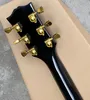 Guitarra eléctrica personalizada, cuerpo de caoba con hardware dorado Purple Sun Blast