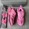 Męskie damskie projektanty Buty Buty Balenciegas Tracki LED Pink Sneaker Light Gomma Blue Leather Trainer Nylon Printed Platform dla tenisówek S