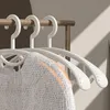 10 pçs antiderrapante cabides de ombro largo organizador do armário roupas calças secagem rack para armazenamento guarda-roupa 240125