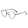 Lunettes de soleil Cadres 52mm Mode Lunettes Hommes Femmes Rétro Or Cadre Myopie Polygone Optique Lunettes En Métal Prescription Lentille