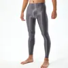 Pantalons pour hommes Bodybuilding lisse et soyeux Leggings serrés sexy U convexe brillant grande taille brillant