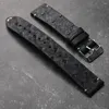 Titta på band handgjorda ultratunna strutsläder Watchband 18 19 20 21 22mm Black Men's Soft Strap Vintage Style Armband