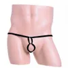 Slip Mutandine T-Back G-String Front O-ring Mens Sexy Perizoma Mutande Uomo Pene Hole Intimo Cock Ring Gay Sex lingerie Con apertura sul cavallo YQ240215