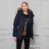 Nouveau Femmes Parka Gooses Plume Canadien Designer Goose Hiver Doudoune Hommes Fourrure Sur Manteau Chapeau Thermique Détachable Noeud D'épaule Rouge Noir Blanc Bleu Foncé