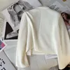 Ternos femininos duplo breasted terno jaqueta magro 2024 primavera cor sólida casaco temperamento manga comprida casaco curto solto