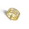 2024 quadrifoglio cleef anello caleidoscopio anelli di design per le donne oro 18 carati argento diamante anello chiodo anelli di lusso San Valentino gioielli firmati q11