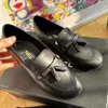 Französische Marke Frauen Wasten Designer Slaafers Klassische Doppelbrief Mode Round Head Cowhide Dress Schuhe Neue hochwertige luxuriöse Leder Flachboden Casual Shoes Schuhe
