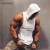 GYM WINER BRAND CONTAULING COUNTYBUILDING HATIE SHIRT FITNESS Men Tank Top Kamizelka Stringer Undershirt Hooded Tanktop 240119