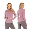 LL Yoga veste femmes définir entraînement Sport manteau Fitness Sports séchage rapide vêtements de Sport haut solide fermeture éclair sweat Sportwear vente chaude LU-088 mode minceur