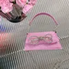 10 Farben Damen-Handtaschen mit Strass-Schleife, Designer-Glitzerkristall-Trapez-Satin, Abend-Rosa-Kupplung, Geldbörse, Hochzeit, Party 240125