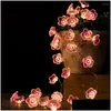 LED -strängar Dekorativa lampor 8 tum 20 lysdioder Garland Deco Flower String LED Light Fixture Cherry Lighting Drop Delivery Lights Dhrxo