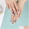 Kunstnagels Geometrische Arc Colorf Fake Lichtgewicht Duurzaam Voor Vrouwen Meisjes Nail Decor Drop Delivery Gezondheid Schoonheid Art Salon Otx91