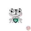 Pierres précieuses en vrac Argent 925 Mignon Grenouille Bonhomme de neige Pingouin Chat Narval Embrasse Coeur Pierre Précieuse Charme Perle Fit Original Bracelet DIY Bijoux