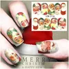 Stickers Decals Nail Christmas Snowflake Sticker Diy Santa Watermark Cartoon Snowman Art Transfer Decoration Drop Delivery Health Beau Ot03W