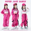 Stage Wear 2024 Pink Jazz Costume For Girls Hip Hop Dance Clothes Crop Tops Pants Modern Performance Outfit KPOP BL9434