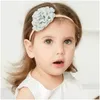 Hair Accessories Baby Girls Lace Flower Nylon Headband Kids Satin Band Born Elastic Turbans Headwraps Drop Delivery Maternity Otmrn