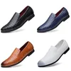 Largee size matte leather business shoes men black brown grey blue dress shoes trainers sneakers