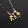 Pendant Necklaces SUNSLL Father Mother Son Daughter CZ Zircon Gold Color Heart Family Charm Love Mother's Day Jewelry Gifts