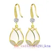 Boucles d'oreilles pendantes tulipes en jade blanc 925 argent pierres précieuses vintage pierres précieuses naturelles femmes cadeau amulettes cadeaux amulette bijoux de luxe chinois