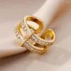 Cluster Anelli Croce in acciaio inossidabile per le donne 2024 Trend Zircone Anello di cristallo Coppia romantica Matrimonio Estetico Jewerly Anelli Mujer