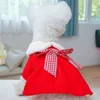 Vêtements pour chiens Big Bowknot Cat Robe Pet Chaud Hiver Pardessus Poméranie Printemps Festival Tang Costume Maltais Chiot Chinois Rouge Vêtements Manteau