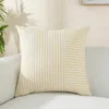 Kudde modern randiga täcker 18x18 kvadratkast täcker lapptäcke linne dekorativ heminredning för soffa