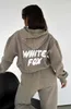 Womens White Fox Hoodie مجموعات المرأة اثنين من قطعتين مجموعة من النساء رجال الملابس مجموعة الرياضة Pullover مقنع 12 ألوان المصمم.