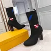 2024 Autumn Winter Socks Obcasowe buty Fashion Seksowne dzianiny Elastyczne projektant butów alfabetyczne buty damskie Lis