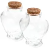 Butelki do przechowywania 2 szt. Życzę butelki kształty serca szklane słoiki pojemniki z pokrywkami