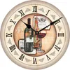 Orologi da parete Supposta al vino rosso Orologio personalizzato Rotondo digitale Grande silenzioso Amanti della famiglia Amici Regali Decorativi per la casa