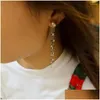 Dangle lustre boucles d'oreilles tempérament long pour les femmes personnalité simple charme perle gland boucles d'oreilles bijoux en gros drop livraison otknc