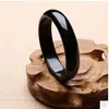 Orijinal Doğal Obsidiyen Siyah Yeşim Bileklik Bileklik Erkek Kadınlar Gerçek Sertifikalı Jades Stone Fine Takı Bangles Hediyeler için Hediyeler 240124