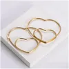 Stud Earrings Promotion Design Heart Shape Metal For Women With Push-Back Fashion Gold Color Earring Luxury Jewelry Gifts Drop Deliver Otnvd