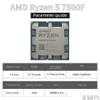 Cpus Ryzen 5 7500F R5 37Ghz 6Core 12Thread Cpu Processor 5Nm L332M 100000000597 Socket Am5 Sealed And Without Fan 240123 Drop Delivery Oto8Q