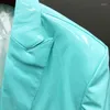 メンズスーツフォールメン高品質のスーツジャケットソフトラッカーレザーマルチカラーミラー明るいブレザーカスタムナイトクラブ