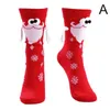 Men's Socks Funny Creative Magnetic Attraction Hands Red Black Cartoon Eyes Couples Christmas 1 Pair Club Celebrity Couple Ins