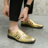 Tendencias 3543 Fashion Casual Leather Brand Double Buckle Men Peafers Moccasins Business Spring New British Style Shoes
