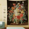 Arazzi Pittura a olio Fiori Hippies Bohemia Soggiorno Decorazione Tappetini yoga Home Art Puoi personalizzare il tuo modello