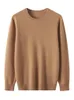 Autumn Winter 100% Pure Merino Wool Pullover Sweater Men O-neck Long-sleeve Cashmere Knitwear Clothing Basic Tops 240202
