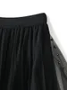 Röcke für Damen, S, A-Linie, Tüll-Midirock, Tutu, gestuft, fließend, A-Linie, elastische Taille