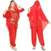 Bühnenkleidung Orientalisches Bollywood-Kostüm-Set für Damen, Sari, Bauchtanz, professioneller Frauenrock, langes sexy Kleid