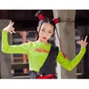 Scene Wear Jazz Modern Dance Rave Clothes Green Crop Tops Loose Red Pants Kpop Clothing for Girls Hip Hop Costumes DN13420