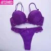 Soutien-gorge Ensembles Artdewred Sexy Fashion Bikini Bra Set sans couture Push Up Plunge Lady Lingerie Femmes Sous-vêtements String 34 36 38 42 CD Cup