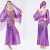 Abbigliamento da palco Set di costumi orientali di Bollywood da donna Sari Danza del ventre Gonna da donna professionale Abito lungo sexy