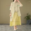 Vêtements ethniques 2024 Robe traditionnelle chinoise améliorée A-ligne Cheongsam National Flower Print Qipao Oriental Élégant Folk Robe