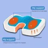 Assento de espuma de memória para alívio de dor nas costas, travesseiro para cadeira de rodas de carro de escritório, suporte antiderrapante