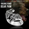 Cluster Rings Beier 316L Stainless Steel Nose Viking For Men Scandinavian Bear Claw Warrior Slavic Runic Amulet Ring Fasion Jewelry LR590